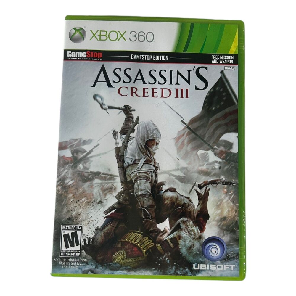 Assassins Creed 3 Xbox 360 GameStop Edition Ubisoft 2012 - 2 Disc Video Game